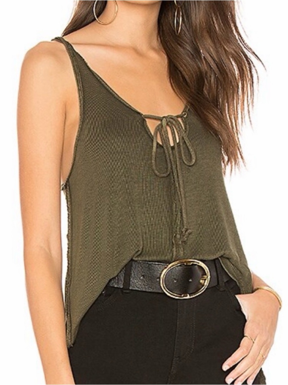 Free People We The Free Scarlett Tank | Olive Green | Medium
